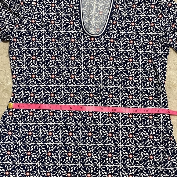 Max Studio Bell Sleeve Midi Dress Size XS Patterned Floral Navy Blue White Color - Picture 9 of 10